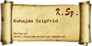 Kohajda Szigfrid névjegykártya